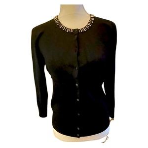 Cable & Gauge black rhinestone cardigan